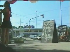 Public amateur brunette upskirt video