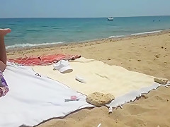 Public beach orgasm with lovens lush control by my stepbro