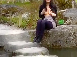 Public flashing exhibitionist nude in public 4