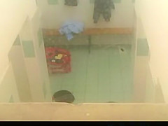 Public shower locker room