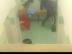 Public shower locker room