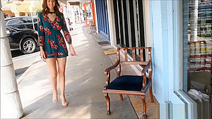 Public street upskirt and teasing