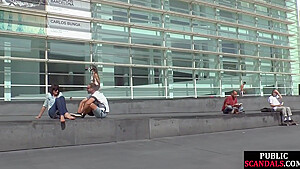 Real Newbie Gets Public Spanked And Facefucked Before J