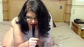 Real fat brunette bbw Cassy with tasty pink holes masturbates