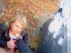 Real teen 18+ fucked and facialized in public