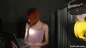 Redhead In Strait Jacket Gangbang Fucked