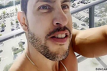 Ripped Stud Fucks Babe Hard On The Balcony 8 Min