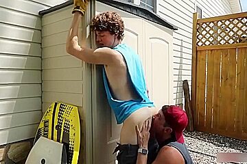 Rubax Video - Shapey & Colby Bare Creampie In The Garden