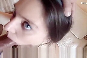Rude teen 18+ Step sister Sucks Step brothers Prick POV Home Sextape