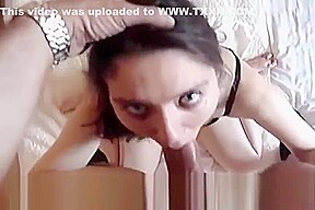 Rude teen 18+ Step sister Sucks Step brothers Prick POV Home Sextape