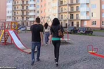Russian Foursome Sex Video
