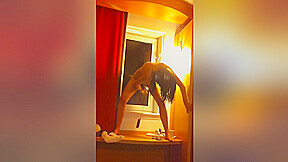 Sara Dancing Naked At Hotel Bedroom Window - 2