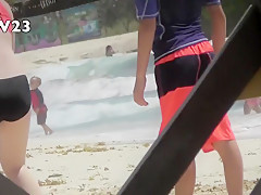 Saucy Young Girl Shakes Her Delicious Tushie While Playing