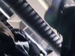 Scantily clad model filmed by an upskirt