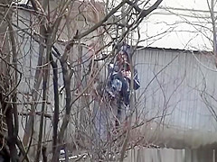 School guy and girl peeing