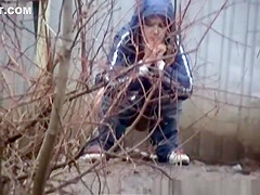 School guy and girl peeing