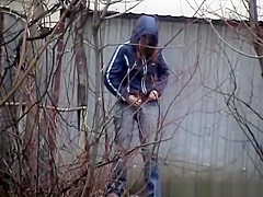 School guy and girl peeing