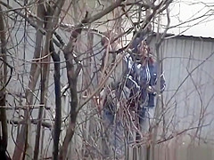 School guy and girl peeing