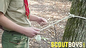 ScoutBoys - Nervous scout barebacked outdoors by DILF Bishop Angus