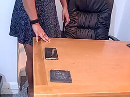 Secretary In A Short Dress At The Office - Thick Booty Upskirt Candid