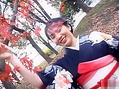 Seire Mochizuki In A Kimono Sucks Off Two Dicks
