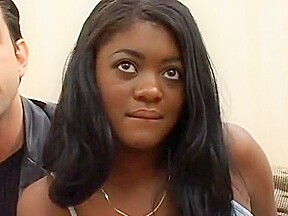 Sexy Black college girl 1st Anal MMF Interracial