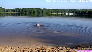 Sexy Girl Undresses And Swims Naked In Public Beach