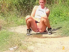 Sexy Girls Pissing Outdoor Comp 06