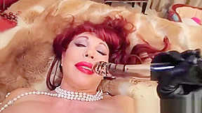 Sexy Redhead Rolls On Fur