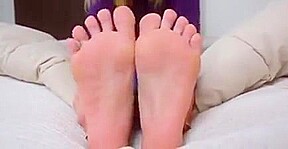 Sexy blonde with pretty feet