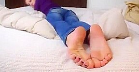 Sexy blonde with pretty feet