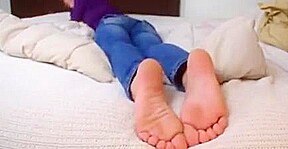 Sexy blonde with pretty feet