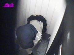 Sexy housemaid hairy pussy masturbation on toilet