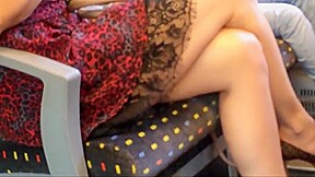 Sexy legs on the train
