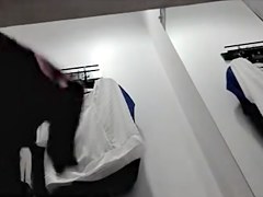 Sexy lingerie milf changing on the dressing room cam