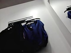 Sexy lingerie milf changing on the dressing room cam