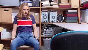 Sexy wet blonde teen 18+ tied up and fucked by a policeman
