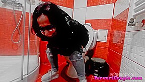 She washes my cock and then she takes deep in her throat and in her other holes - PissVids