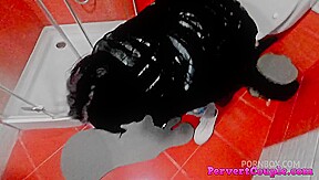 She washes my cock and then she takes deep in her throat and in her other holes - PissVids