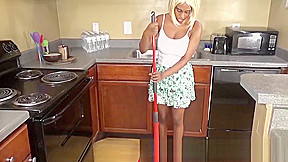 Sheisnovember Topless Mopping In Kitchen & Upskirt Ebony Ass