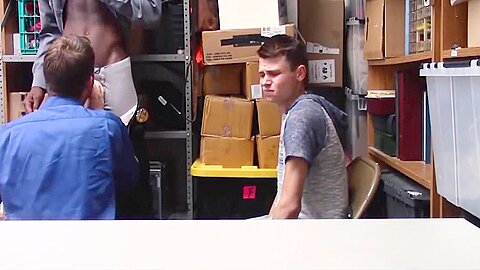 Shoplifting Twink And His Step dad Fucked By Black Security Officer