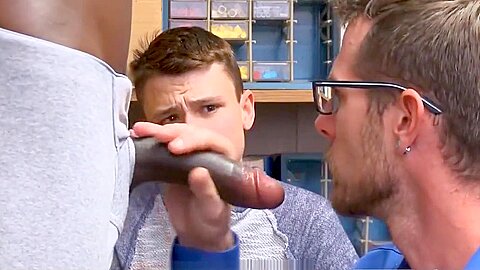 Shoplifting Twink And His Step dad Fucked By Black Security Officer