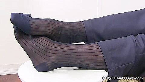 Joey Shows His Sheer Socks & Feet - Joey