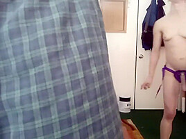Side View Of My Gal Licking My Ass And Pegging Me With A Facial At The End