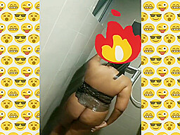 Silk Smita Shower Tease Showing Her Big Chunky Ass And Big Brown Nipples Perking And Horny