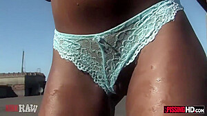 Skinny Ebony Slut Gets Pissed On By Two Men 10 Min
