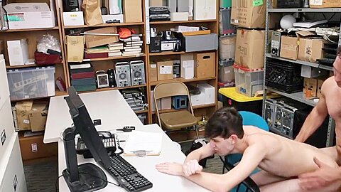 Skinny Twink Fucked in the Office