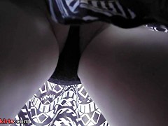 Skinny cutie with really tasty butt in upskirt oops