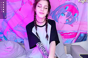 Slim teen 18+ Russian Trans Chick Masturbates On Webcam