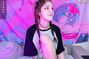 Slim teen 18+ Russian Trans Chick Masturbates On Webcam